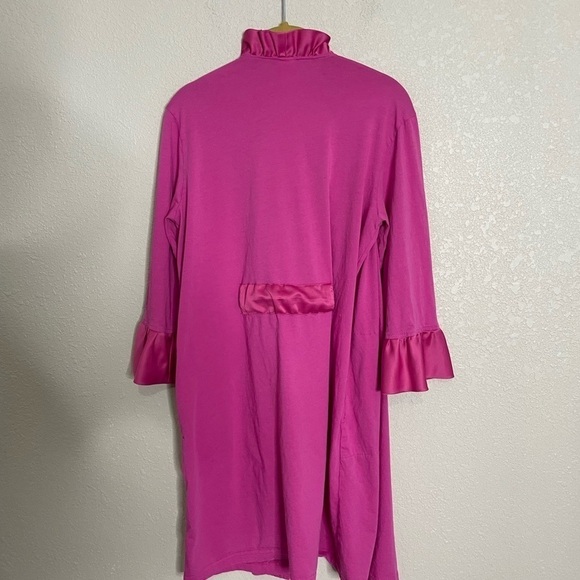 NATORI Pink Ruffle Satin Robe Small - Picture 6 of 8